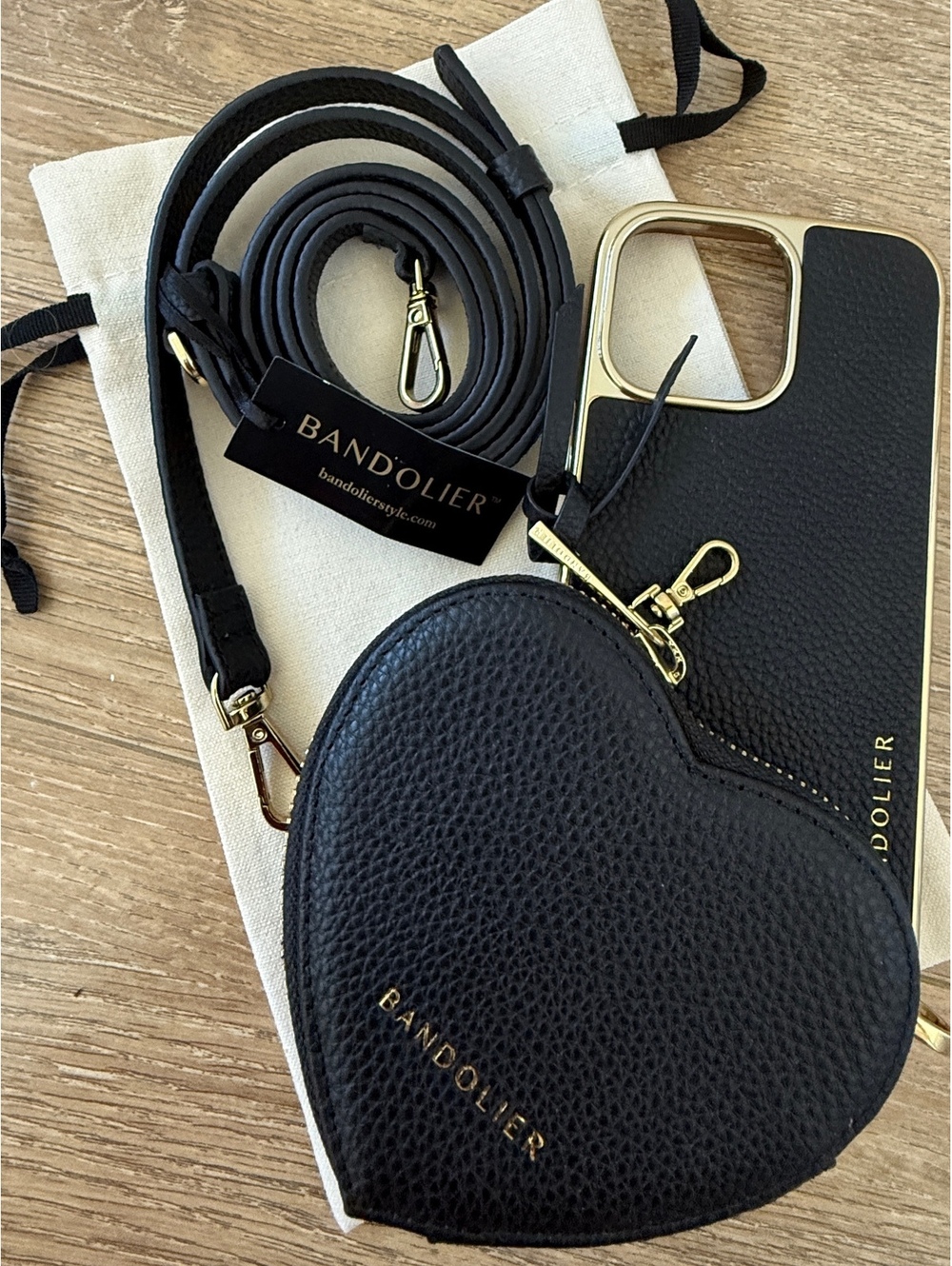 Bandolier Crossbody Leather iPhone 16 Pro Max Phone Case Detachable Coin Purse